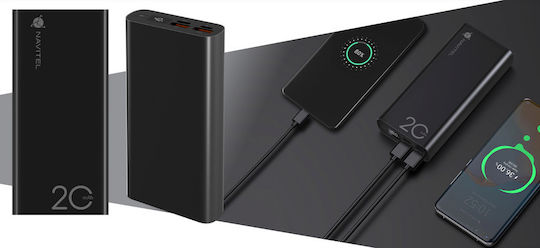 Navitel PWR20 AL Power Bank 20000mAh 22.5W with 2 USB-A Ports and USB-C Port Power Delivery / Quick Charge 3.0 Black view 9