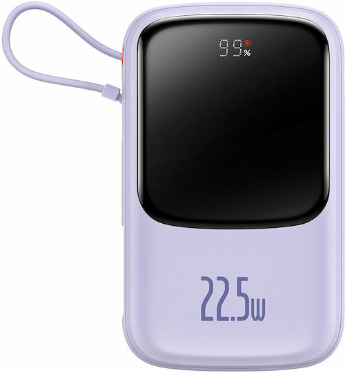 Baseus QPOW Pro Power Bank 10000mAh 22.5W with USB-A Port and USB-C Port Power Delivery / Quick Charge 3.0 Purple