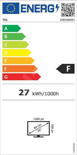 TCL Television 32" HD Ready LED 32D4300 (2022) view 3