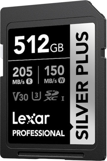 Lexar Professional Silver Plus 1066x Memory Card LSDSIPL512G-BNNNG 512GB SDXC UHS-I U3 A2 V30 view 2