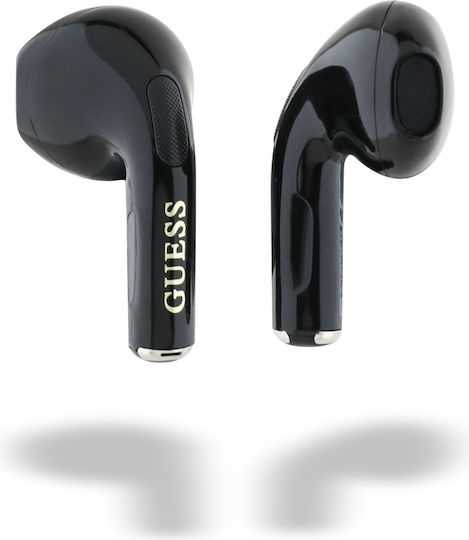 Guess Glossy Effect Earbud Bluetooth Handsfree Earphones with Sweat Resistance and Charging Case Black vue 5