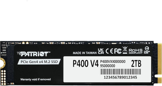 Patriot P400 V4 SSD 2TB M.2 Type With PCI Express 4.0 Connection Compatible With PlayStation 5 P400VP2TBM28H vista 4