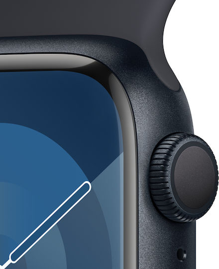 Apple Watch Series 9 Aluminium 41mm Waterproof with Heart Rate Monitor (Midnight Aluminium Case with Sport Band Midnight (S/M)) view 3