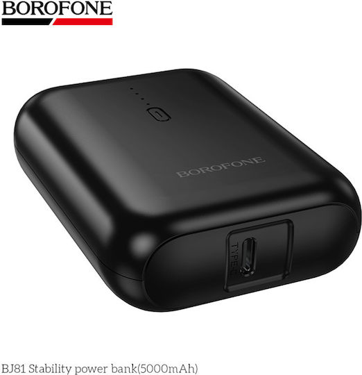 Borofone BJ81 Power Bank 5000mAh 18.5W with USB-A Port Black view 1