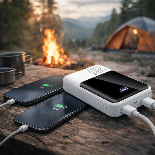 everActive EB-20Q Power Bank 20000mAh 22.5W with 2 USB-A Ports and USB-C Port White vue 8