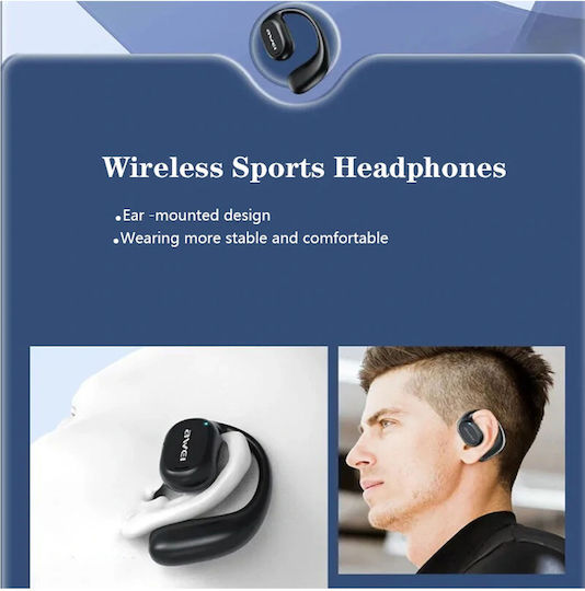 Awei T69 Open Ear Bluetooth Handsfree Earphones with Charging Case Black view 3