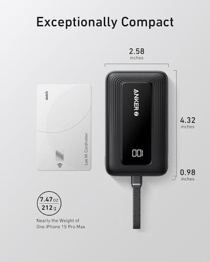 Anker Zolo Power Bank 10000mAh 30W with USB-C Port Black view 3