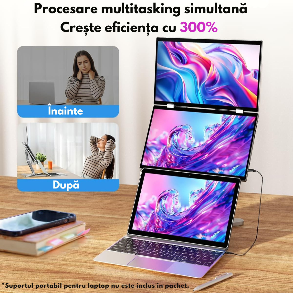 Qova IPS Touch Portable Monitor 15.6" FHD 1920x1080 White view 8