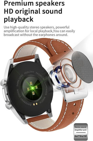 S36 Pro Smartwatch with Heart Rate Monitor (Silver/Brown) Ansicht 4