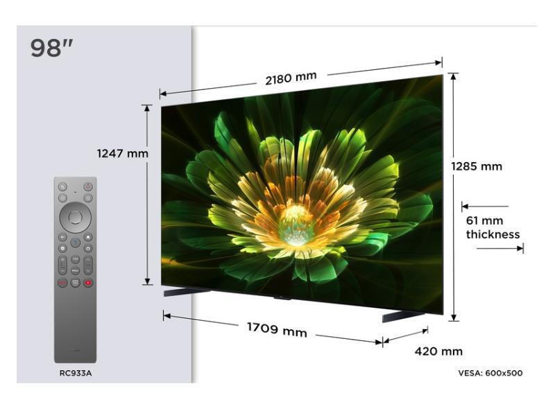 TCL Smart Television 98" 4K UHD Mini LED 98Q7C HDR (2025) view 2