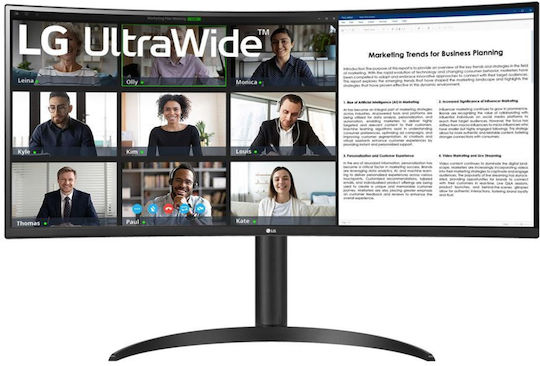 LG 34WR55QK-B Ultrawide VA HDR Curved Monitor 34" QHD 3440x1440 with Response Time 5ms GTG vue 6
