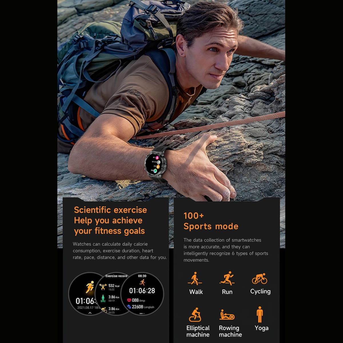 Microwear AK82 Smartwatch (Grey Silicone) vue 8