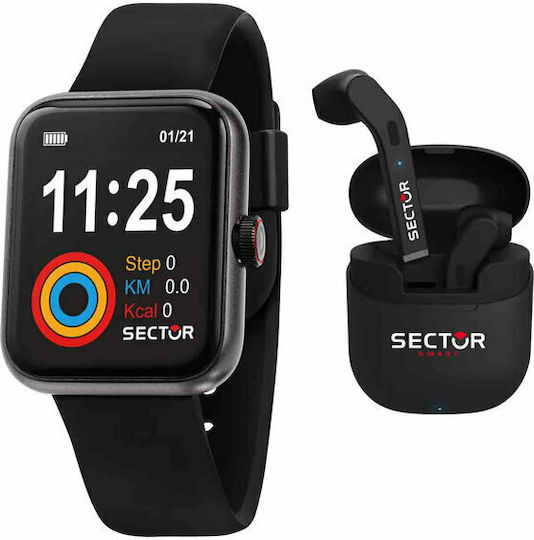 Sector S03 Gift Set Smartwatch with Heart Rate Monitor (Black)