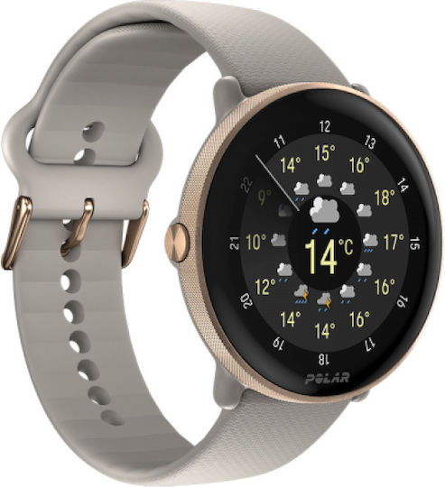 Polar Ignite 3 43mm Waterproof Smartwatch with Heart Rate Monitor (Greige Sand)
