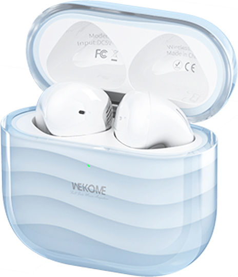 WK WS-18 Earbud Bluetooth Handsfree Headphones with Charging Case Blue view 3