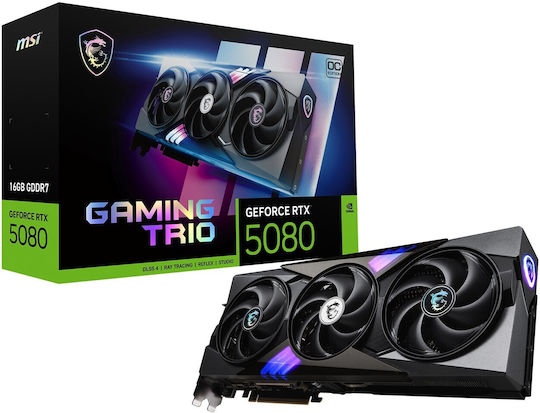 MSI GeForce RTX 5080 16GB GDDR7 Gaming Trio OC Graphics Card view 1