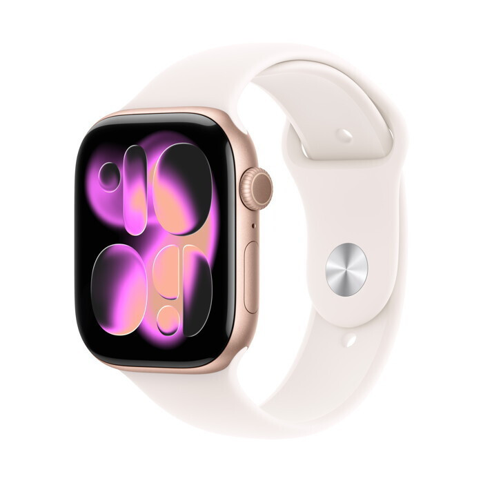 Apple Watch Series 11 Aluminium 46mm Waterproof with Heart Rate Monitor (Rose Gold Aluminium Case with Light Blush Sport Band - M/L) view 3