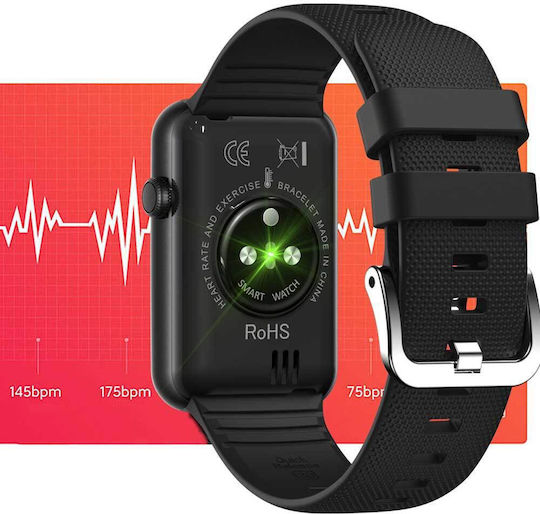 Lamtech LAM113508 Aluminium Smartwatch with Heart Rate Monitor (Black) view 9