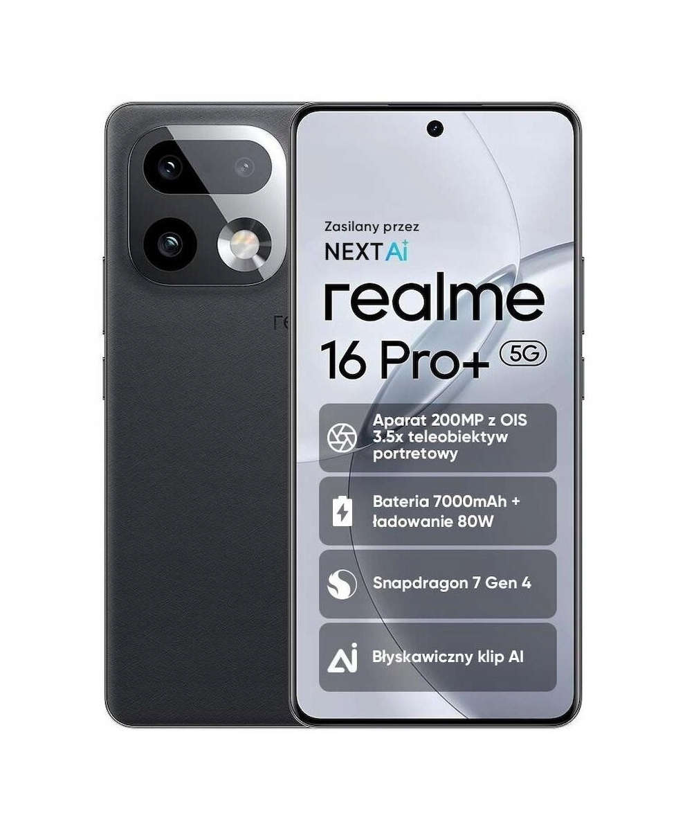 Realme 16 Pro+ 5G Dual SIM (8GB/256GB) Gray view 1