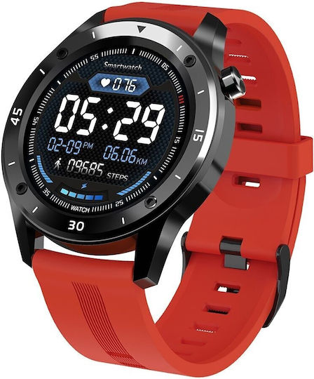 Nubi T22r Men's Sports Smartwatch Heart Rate Calories Blood Pressure Notifications Ip67 Waterproof Red view 7