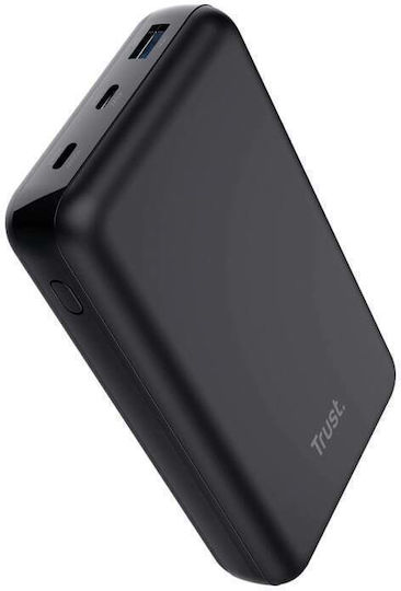 Trust Laro Power Bank 20000mAh 100W with USB-A Port and 2 USB-C Ports Power Delivery / Quick Charge 3.0 Black view 3