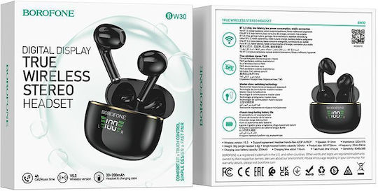 Borofone BW30 Cheerful Earbud Bluetooth Handsfree Earphones with Charging Case Black view 3