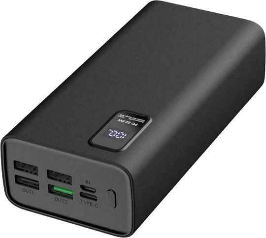 ET-Q8 Power Bank 30000mAh 22.5W with 4 USB-A Ports and 2 USB-C Ports Power Delivery Black