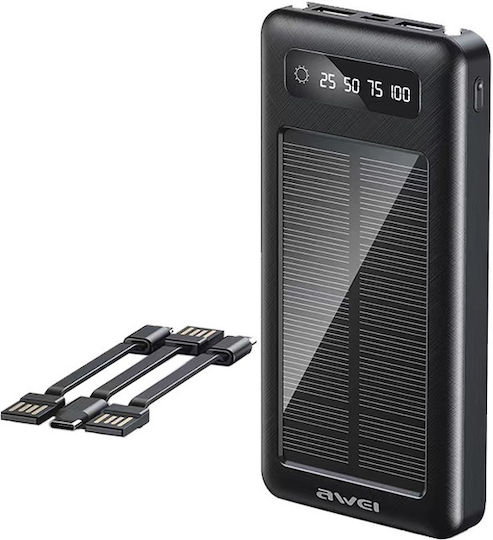 Awei P129K Solar Power Bank 10000mAh with 2 USB-A Ports Black vue 4