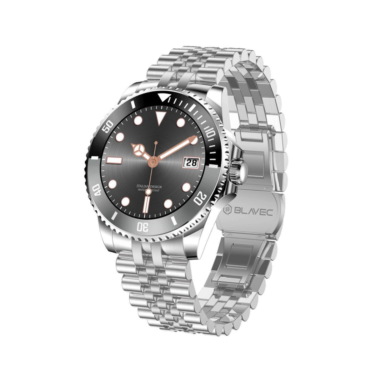 Blavec M-02 Aluminium Smartwatch with Heart Rate Monitor (Silver) view 1