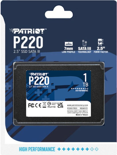 Patriot P220 SSD 1TB Type 2.5'' with SATA III Connection P220S1TB25 vista 4