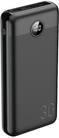 Veger L30 VP3008PD Power Bank 30000mAh 20W with 3 USB-A Ports and USB-C Port Black view 2