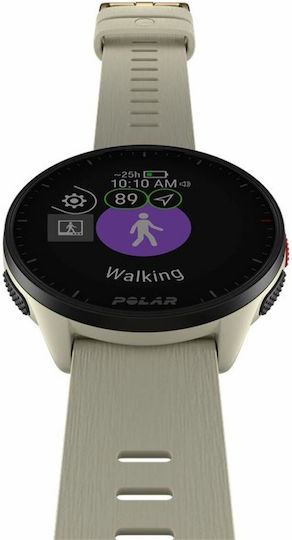 Polar Pacer 45mm Smartwatch with Heart Rate Monitor (Cloud White) vue 4