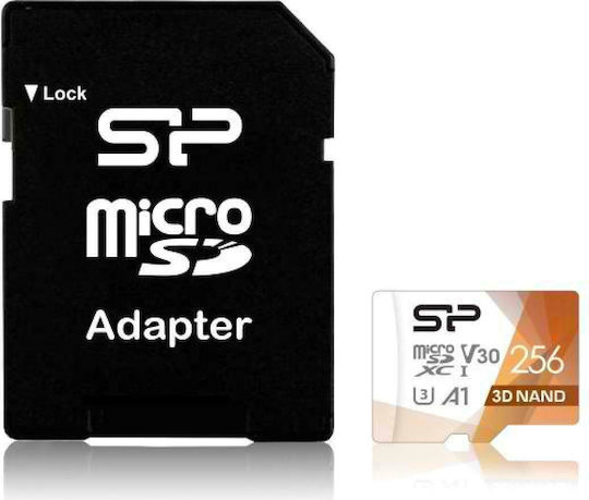 Silicon Power Superior Pro microSDXC 256GB U3 V30 A1 UHS-I 100MB/s Memory Card with Adapter