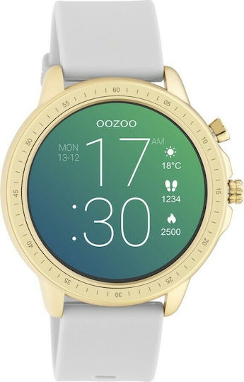 Oozoo Q00317 45mm Smartwatch with Heart Rate Monitor (Gold / Gray) view 2