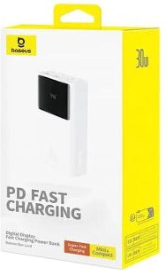 Baseus Star-Lord Power Bank 10000mAh 30W with 2 USB-A Ports Power Delivery White view 2