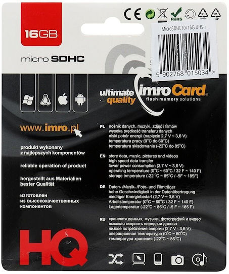 IMRO IMRO microSDHC 16GB U1 High Speed with Adapter view 4