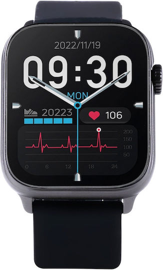 Vivax Life FIT3 Aluminium Smartwatch with Heart Rate Monitor (Black) vue 9