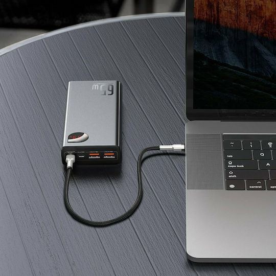 Baseus Adaman Metal Digital Display Power Bank 20000mAh 65W with 2 USB-A Ports and USB-C Port Quick Charge 3.0 Black view 9