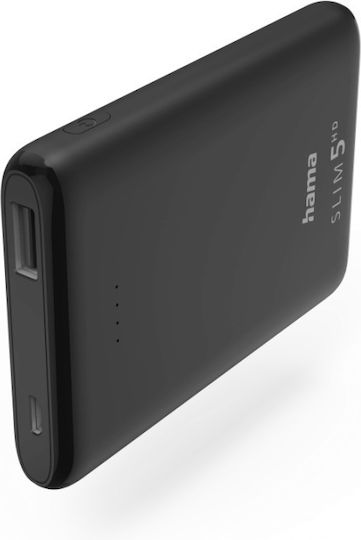 HAMA Slim 5HD Power Bank 5000mAh with USB-A Port Black view 3