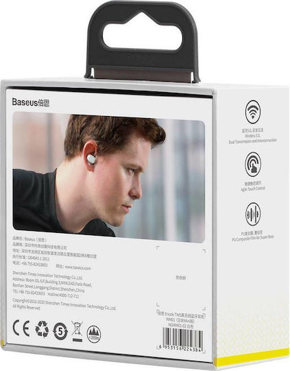 Baseus WM01 In-ear Bluetooth Handsfree Earphones with Charging Case White — вид 9