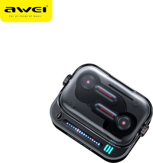 Awei T58 In-ear Bluetooth Handsfree Earphones with Charging Case Black view 2