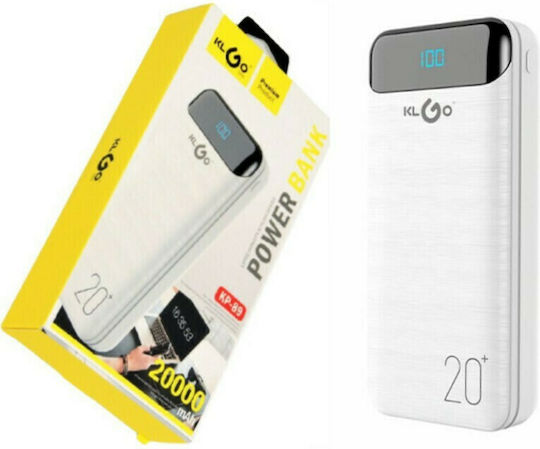 KLGO KP-89 Power Bank 20000mAh with USB-A Port White