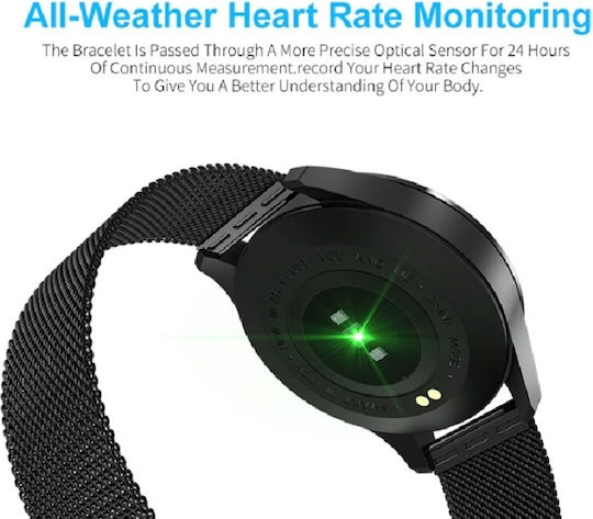 CF18 Plus Smartwatch with Heart Rate Monitor (Black Metalic) view 3