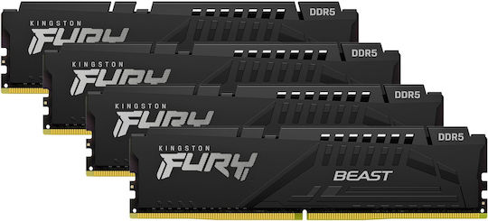 Kingston Fury Beast DDR5 128GB RAM with 4x32GB Modules and Speed 5200 for Desktop KF552C40BBK4-128 view 4