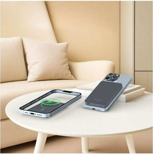 Swissten Fusion MagSafe Power Bank 5000mAh 20W With USB-C Output Port Silver view 4