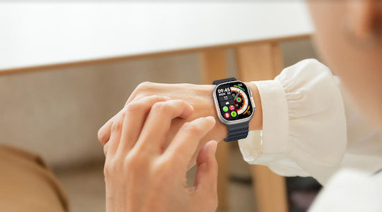 Riversong 8 Ultra Smartwatch with Heart Rate Monitor (Midnight Black / Orange Strap) view 6