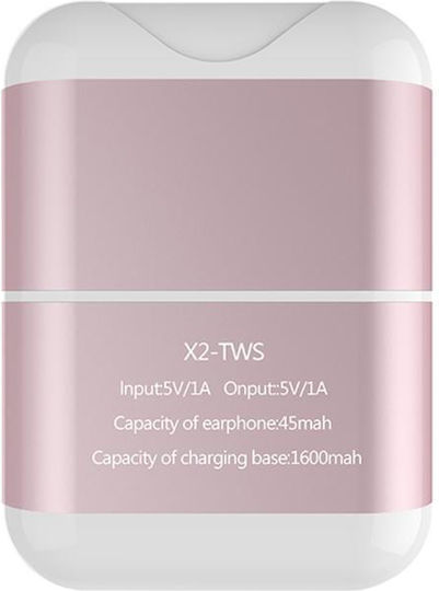 X2 Mini In-ear Bluetooth Handsfree Earphones with Sweat Resistance and Charging Case Rose Gold vue 7