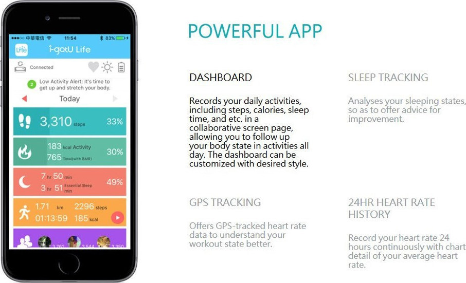 Mobile Action Q-82 Smartwatch with Heart Rate Monitor (Black) view 7