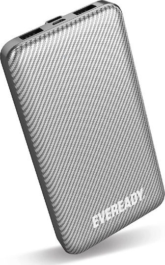 Energizer Slim Power Bank 10000mAh with 2 USB-A Ports Silver view 1