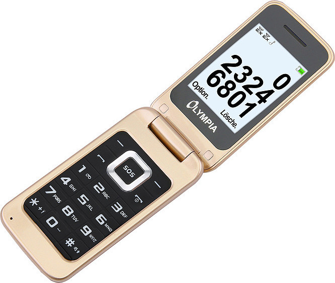 Olympia Luna Dual SIM Mobile with Buttons (English Menu) Gold view 3